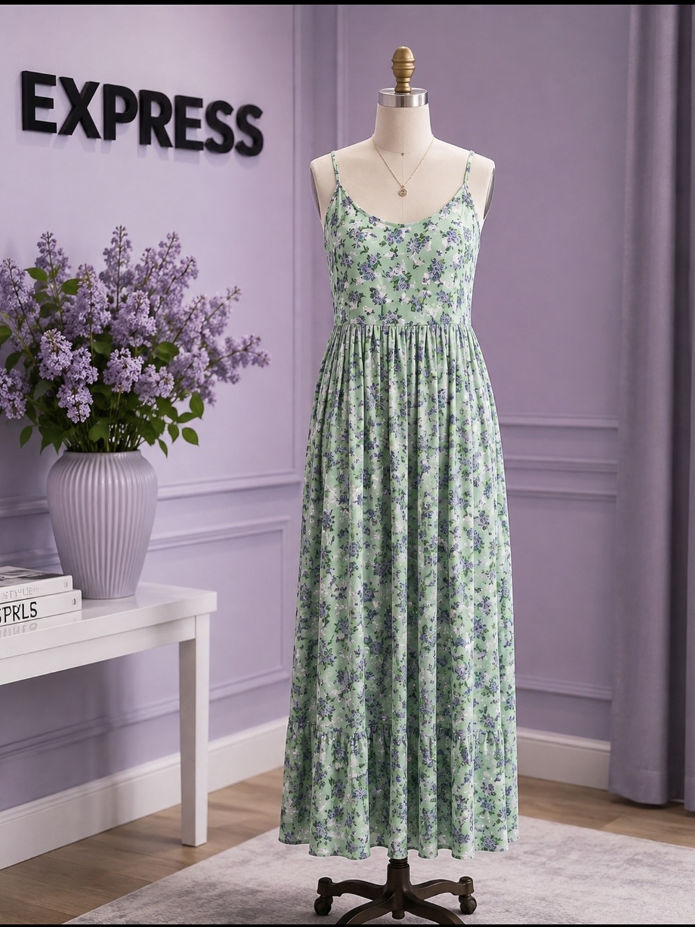 Express mint/lavender long  sundress sz.M
